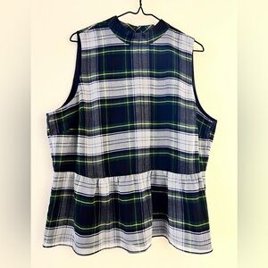 New Jcrew tartan plaid peplum top.